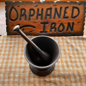 Backcountry Iron 4.75 inch Cast Iron Mortar and Pestle Set 2 Cup