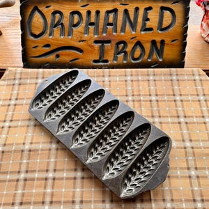 Rare! Griswold #633 Wheat & Corn Stick 2800 Large Cast Iron Cornbread Pan