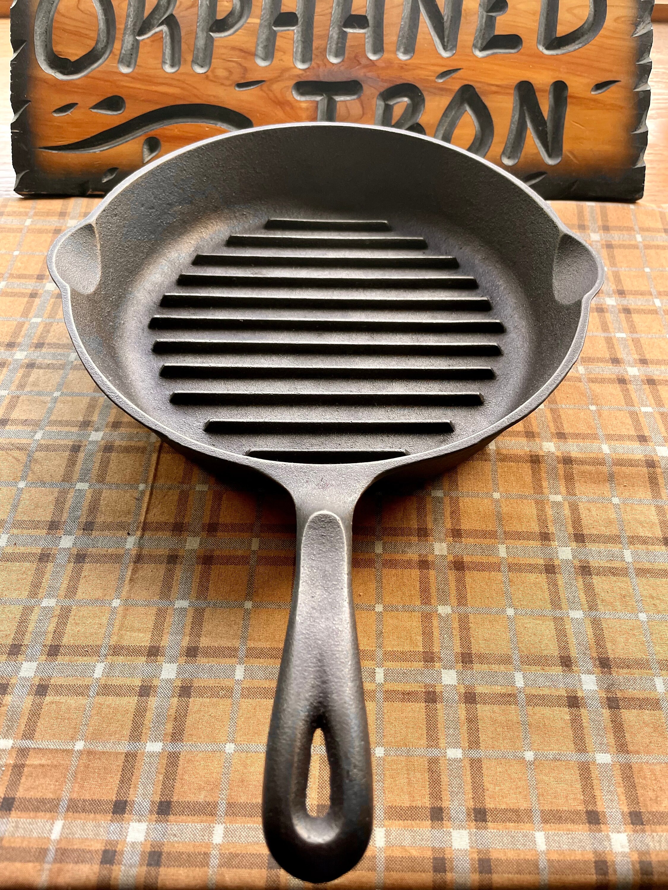 Palm 9.5 Unseasoned Cast Iron Grill Pan New Gifts For Him Her
