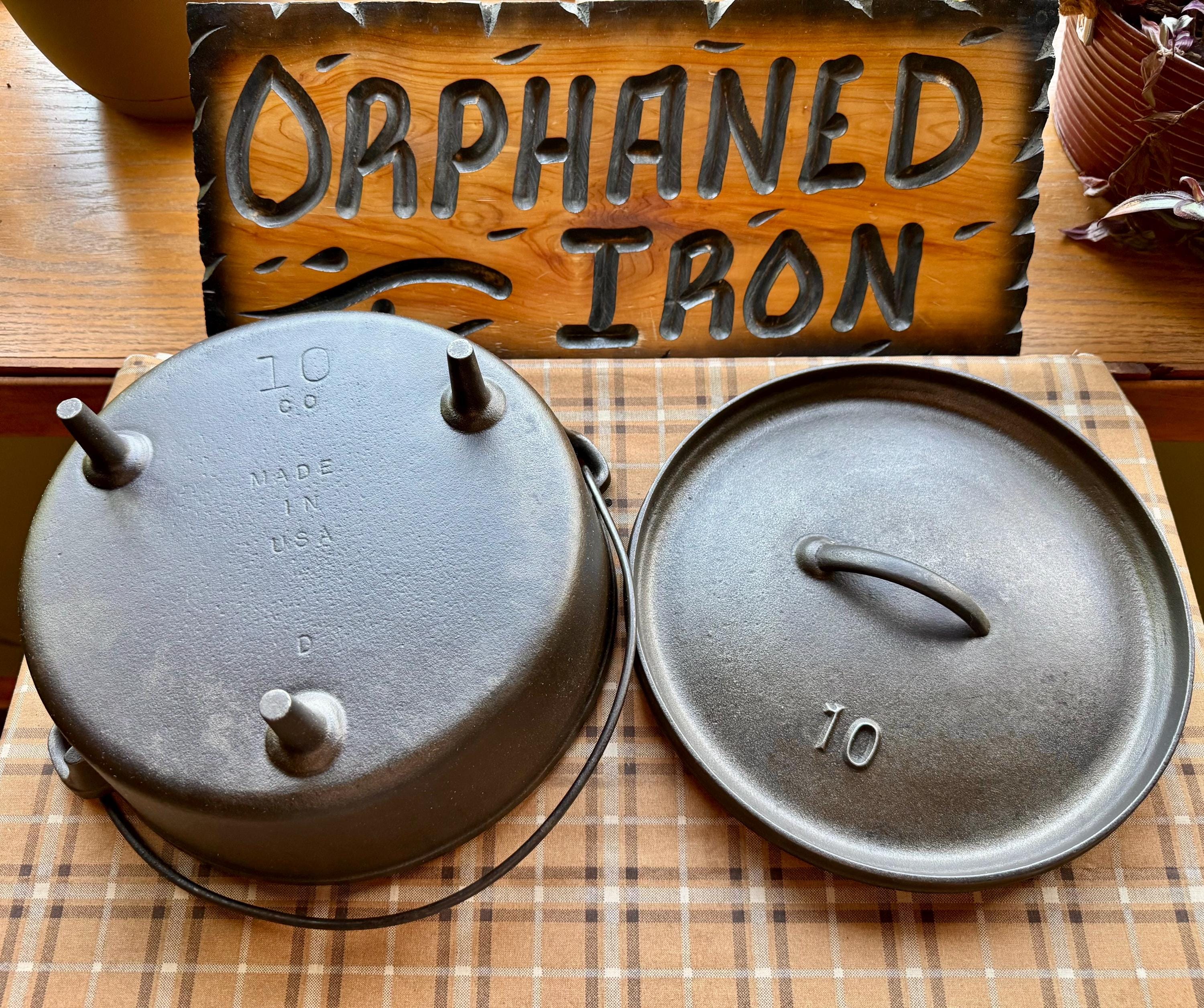 Vintage Lodge【OLDLODGE】10インチビンテージダッチオーブン Vintage Lodge #10 Cast Iron Camp Dutch Oven - Etsy