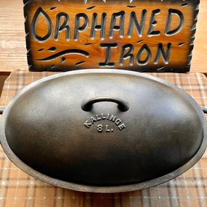 Cast iron Oval Roaster Self-basting lid 10qt Dutch Oven
