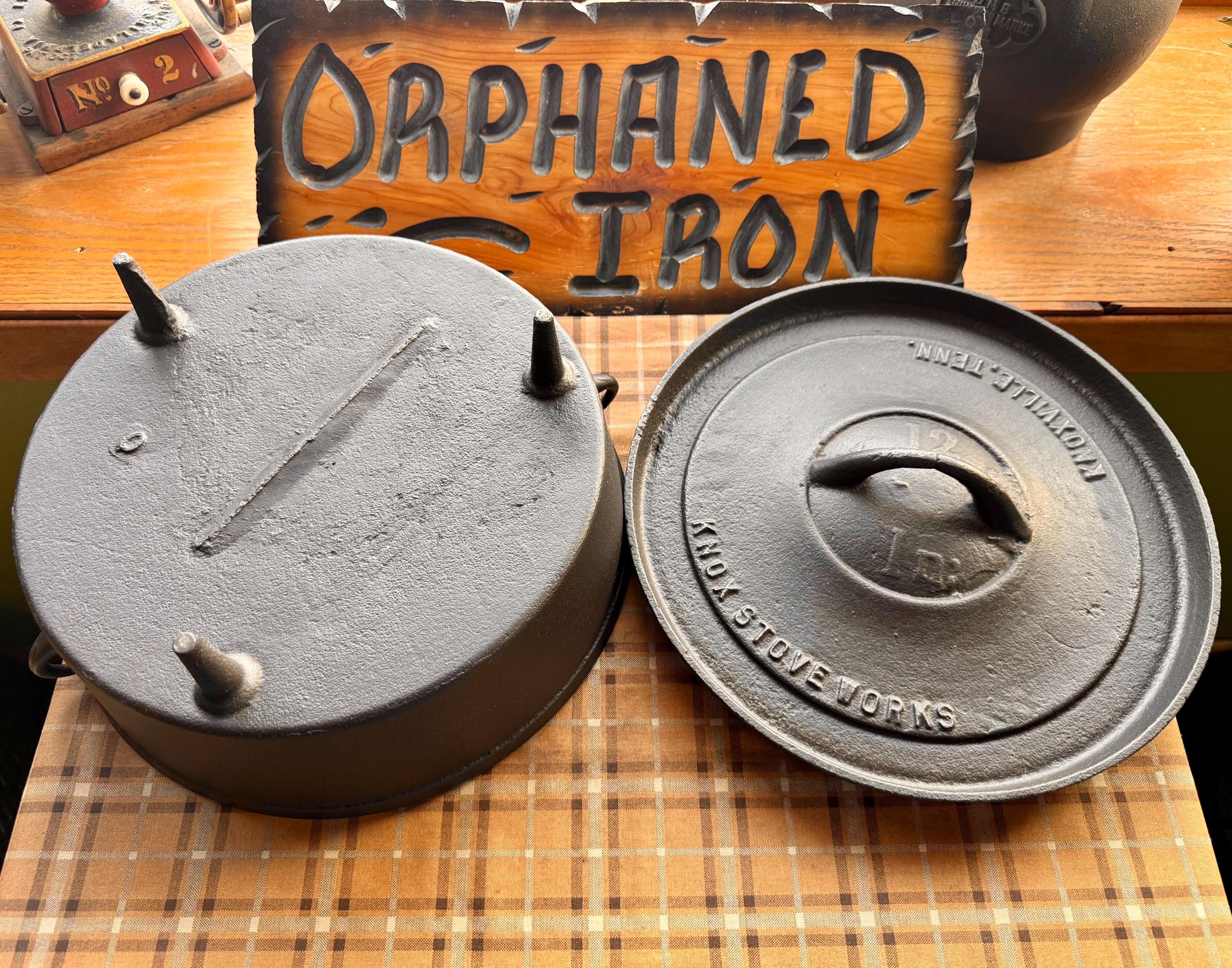 RARE! Knox Stove Works #12 Cast Iron Camp Oven Knoxville Tennessee