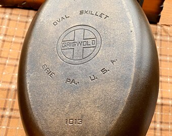 Rare 15 Griswold Cast Iron Oval Fish Skillet Smooth Bottom Sits