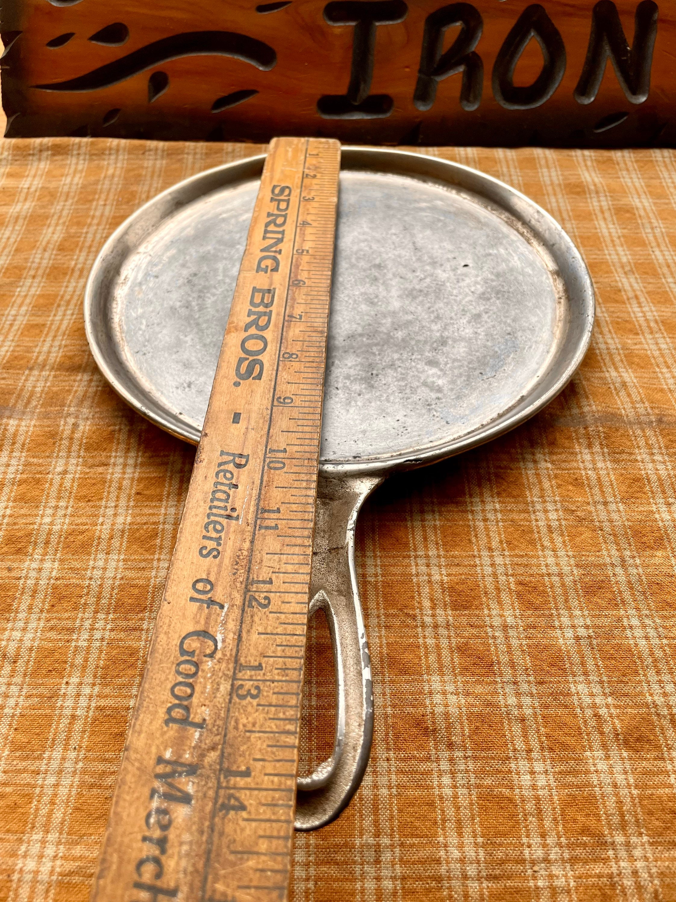 Rare 1800s 8 Nickel Plated Cast Iron Griddle Etsy