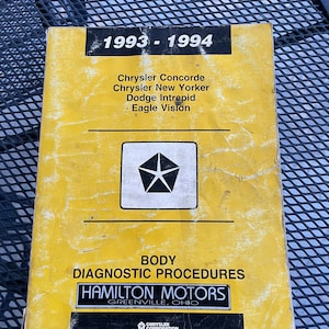 1993-1994 Chrysler Dodge Service Shop Manual Supplement Concorde New Yorker Intrepid Eagle