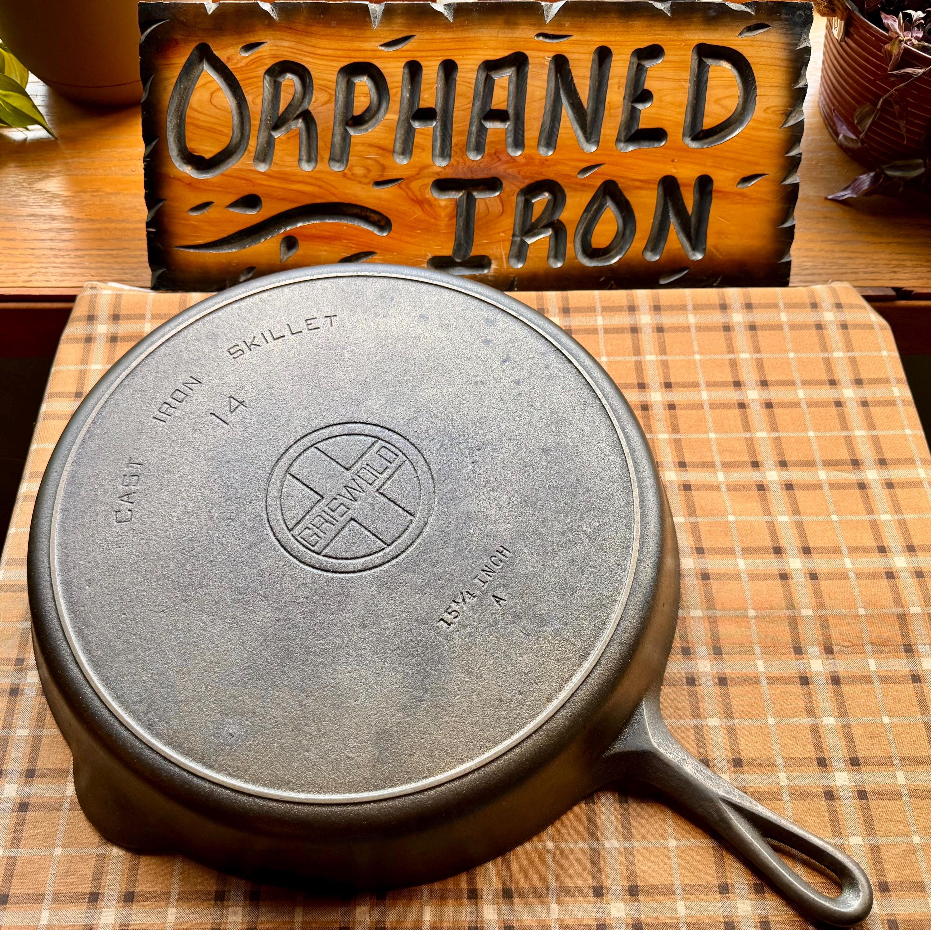 Rare! Griswold #14 Wagner Made “Wagwold” Large Block Logo Cast Iron Skillet