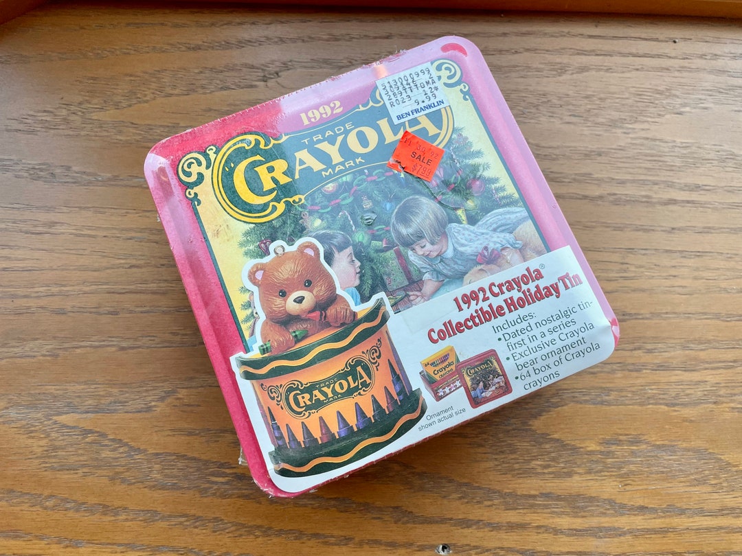 1992 NOS Crayola Crayons Holiday Tin Set Unopened Etsy