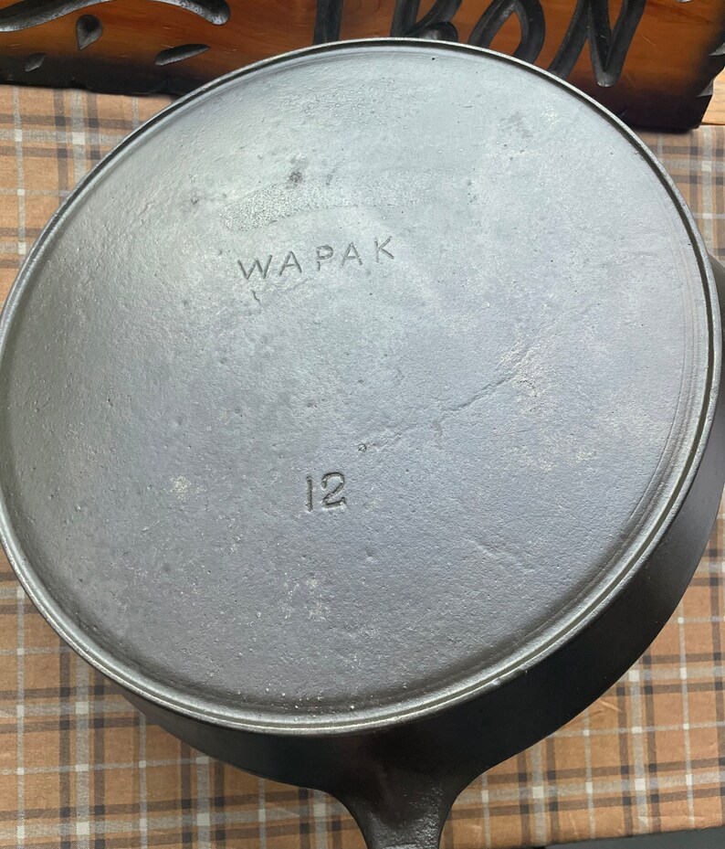 Rare Wapak 12 Block Logo Cast Iron Skillet Etsy