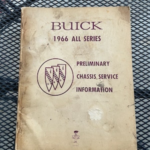 1966 Buick Preliminary Chassis Shop Service Repair Manual