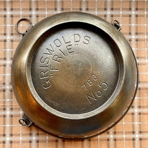 Rare! Griswold’s Erie #5 Cast Iron Nickel Plated Scotch Bowl