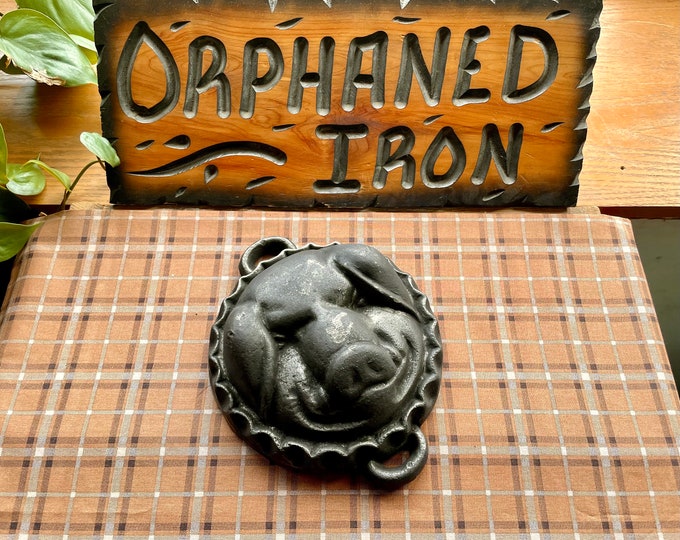Vintage Pig Head Cheese Mold Cast Iron Etsy