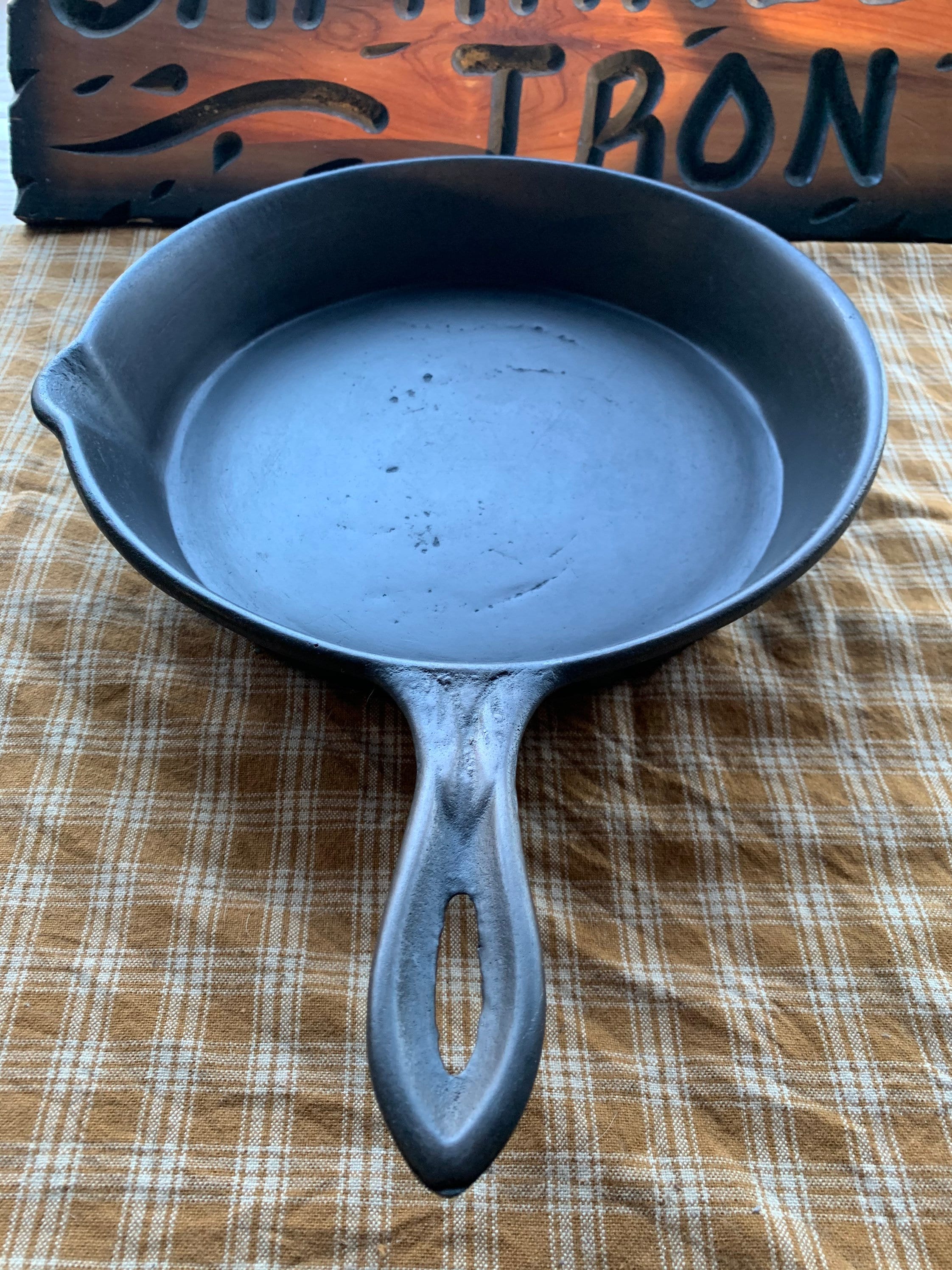 Raised 8 Large Spout Cast Iron Skillet 