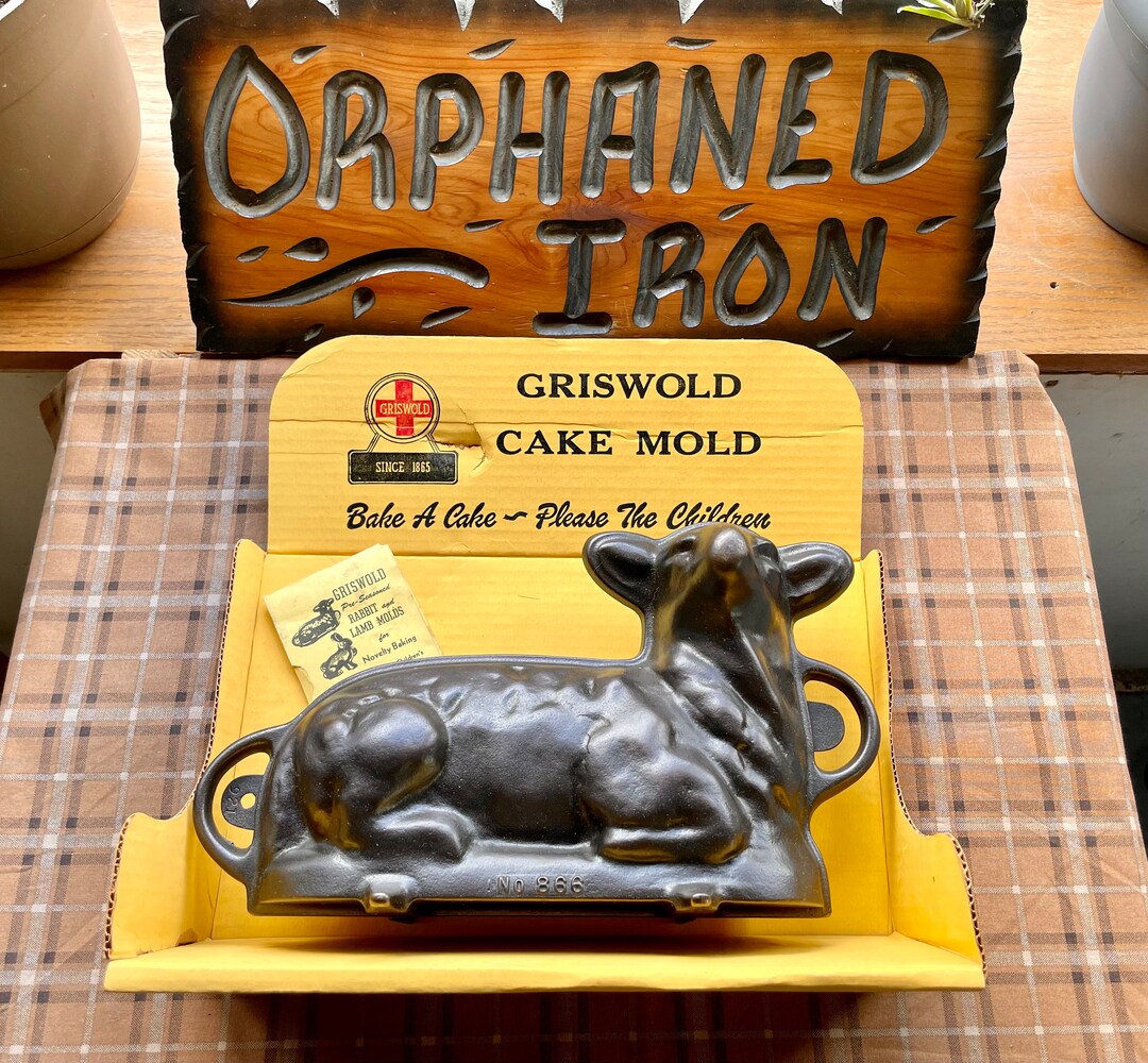 Griswold Lamb Cake Mold Cast Iron Baking Set With Original Box Etsy