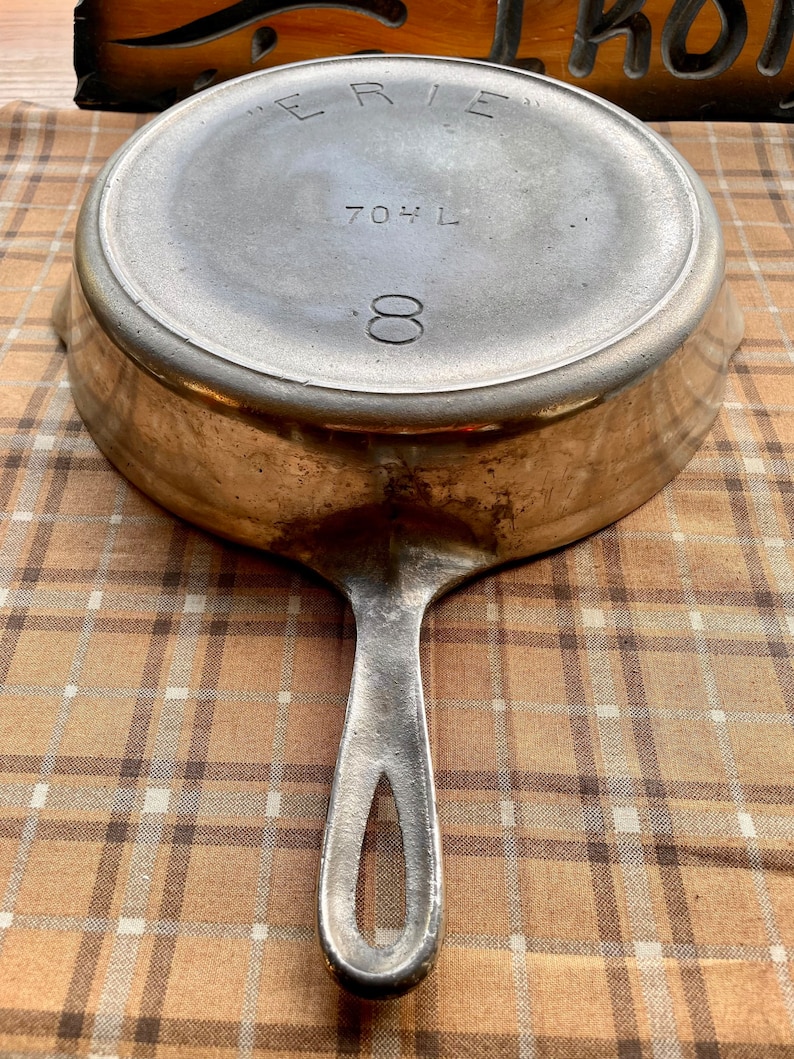 Rare Pregriswold Erie 8 Nickel Plated Cast Iron Skillet Etsy