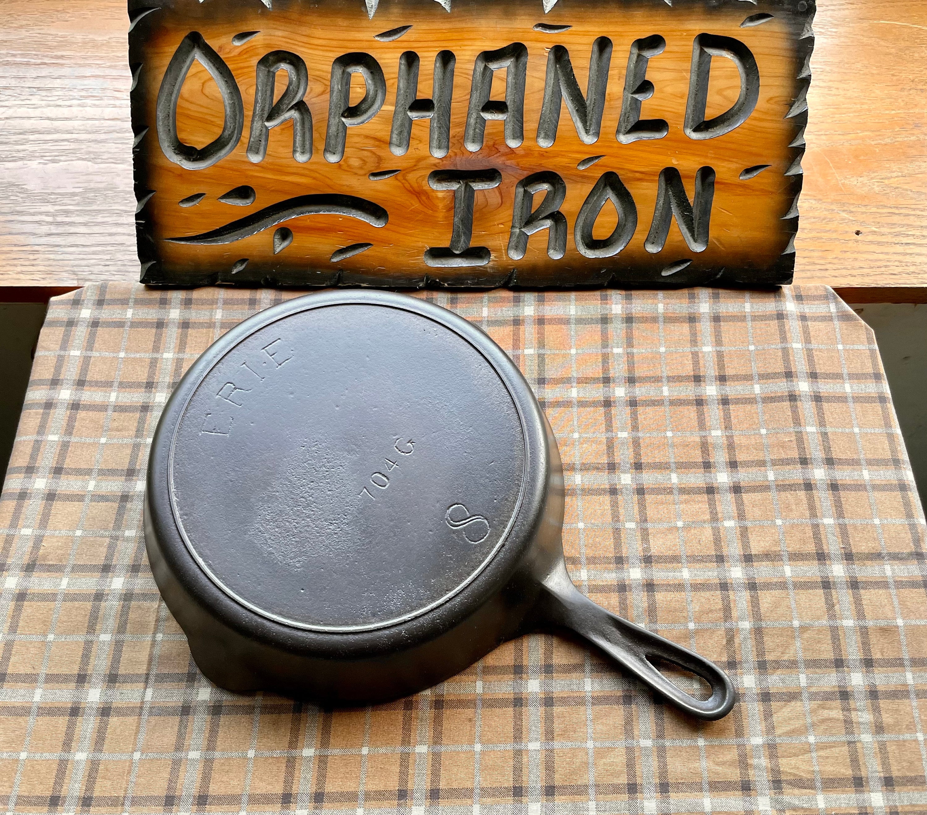 Rare! Pre-griswold Erie #8 Skillet With Artistic Eight - Etsy