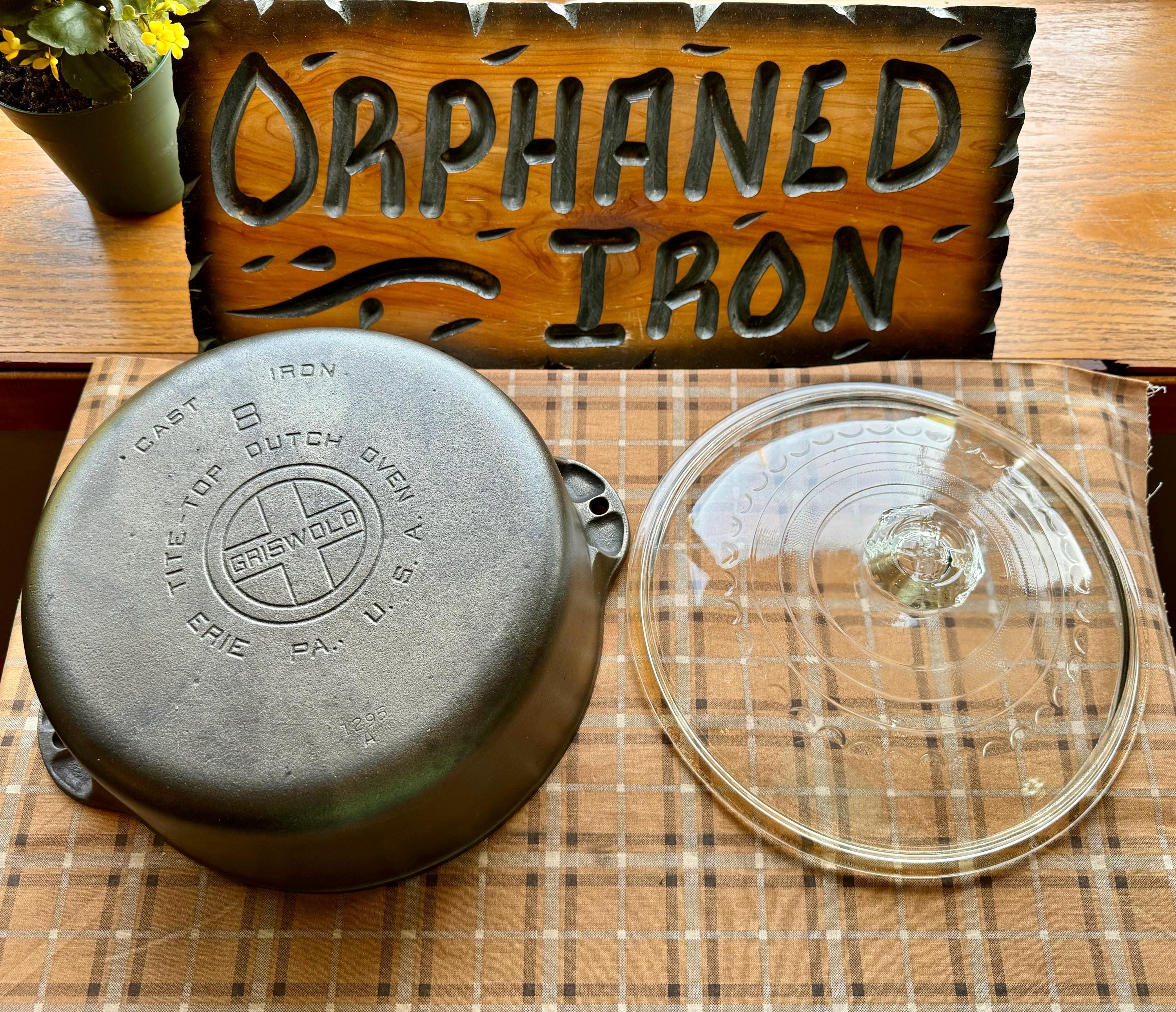 Griswold #8 Large Block Logo Dutch Oven With Glass Lid - Etsy