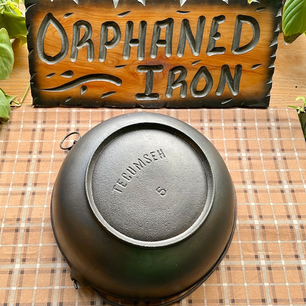 Rare! Tecumseh #5 Arc Logo Cast Iron Scotch Bowl