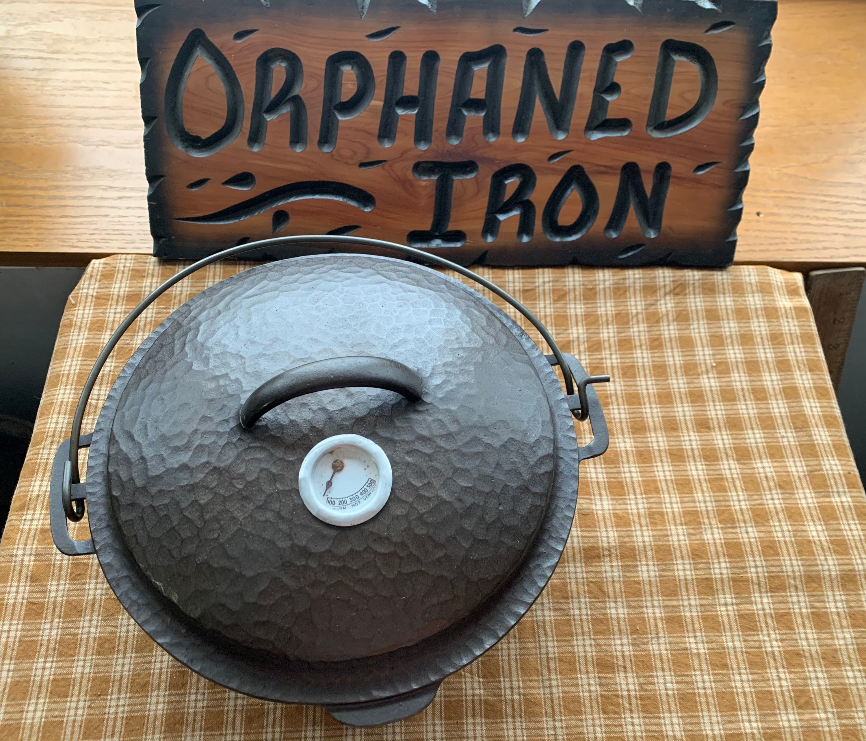 Rare Wagner 8 Hammered Finish Thermometer Dutch Oven Etsy