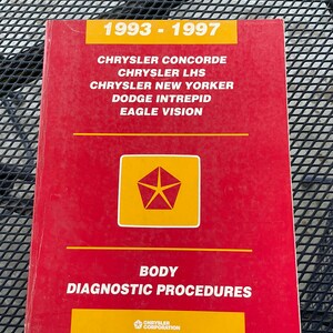1993-1997 Chrysler Dodge Plymouth Service Shop Manual Supplement Concorde LHS New Yorker Intrepid Eagle Vision
