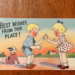 Vintage American Best Wishes Post Card