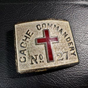 Vintage Silver Knights Templar Cache Commandery KT No 27 Belt Buckle