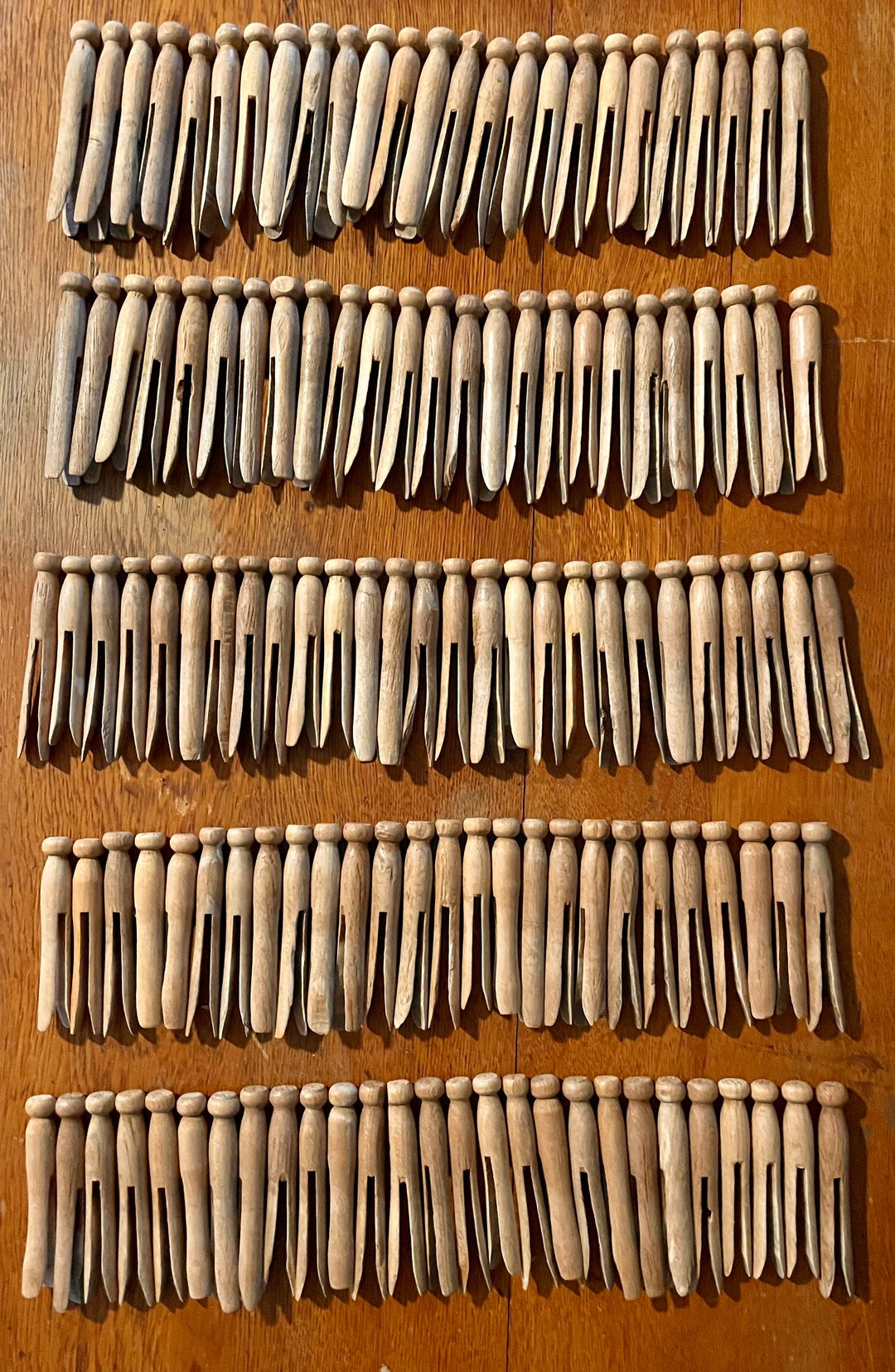 130 Vintage Round Clothes Pins Etsy