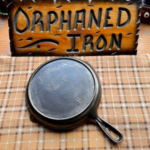 Rare! Favorite #8 Piqua Ware Block Logo Shallow Cast Iron Skillet