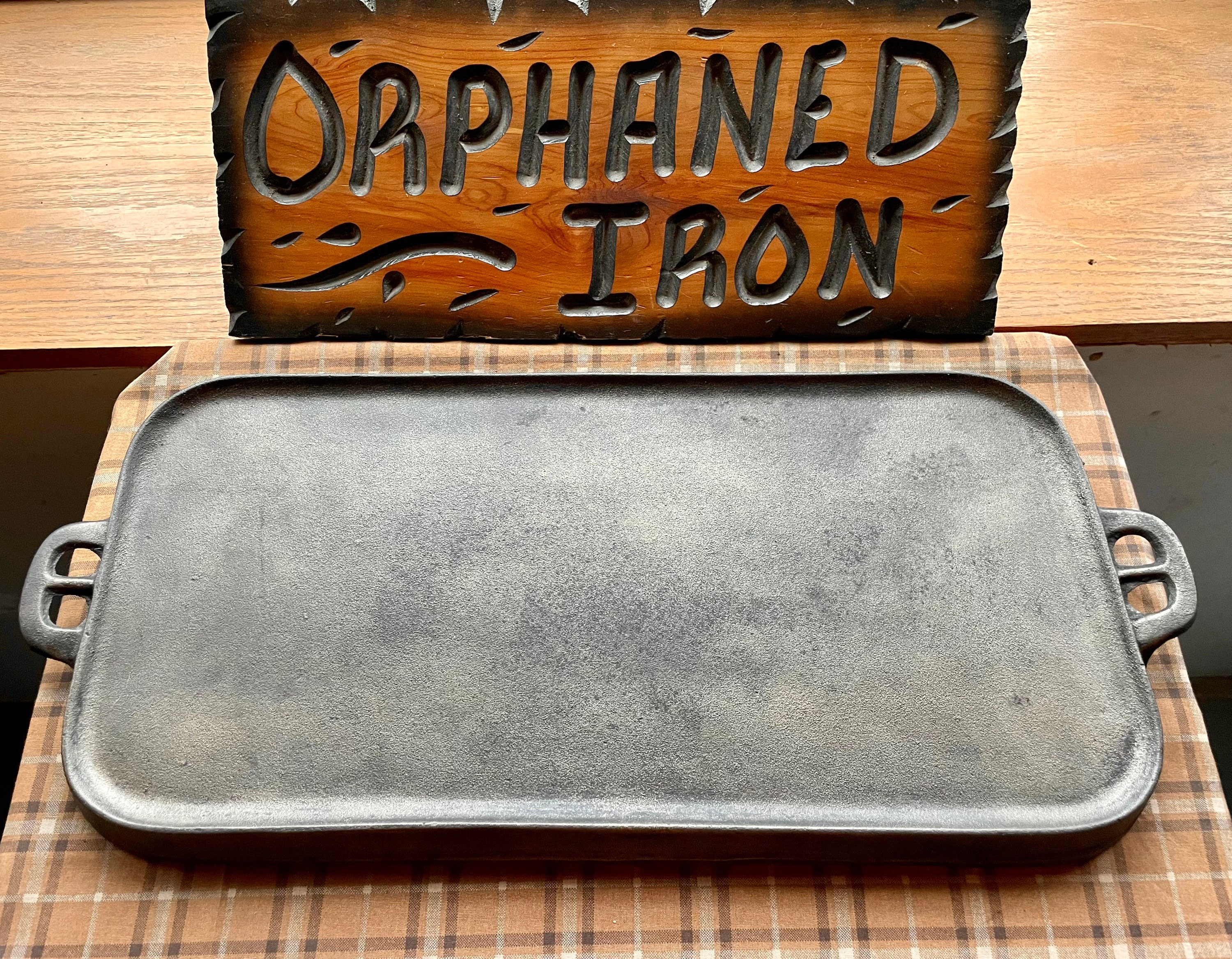 Vintage Lodge Cast Iron Long Griddle #7 l g