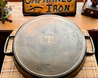 RARE! Griswold #20 Hotel Large Block Logo Cast Iron Skillet