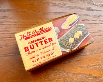 Boîte à beurre vintage Hall Brothers Creamery
