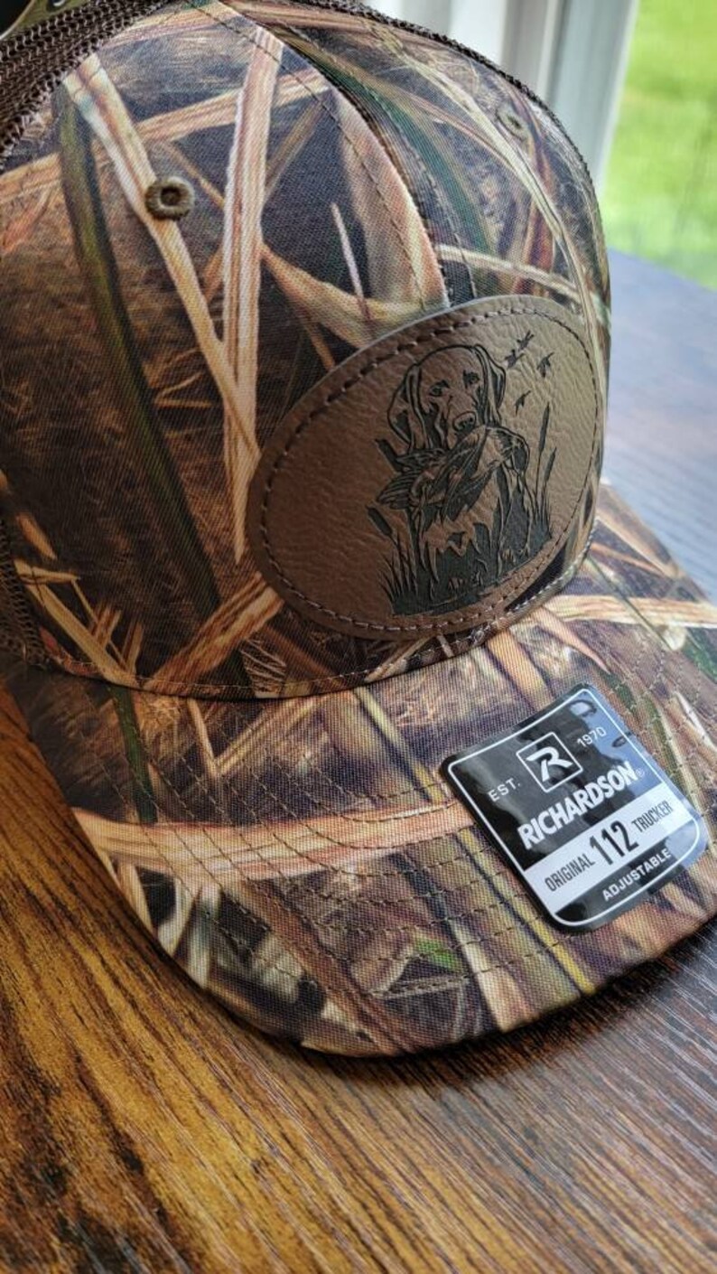 Custom Duck Hunting Leather Patch Hat Trucker Hat Etsy