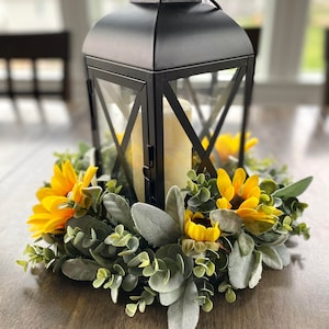 Sunflower Garland and/or Wreath,Eucalyptus & Lambs Ear Fall Garland,Wreath Centerpiece,Table Decor,Tray Strand,Table Runner,Mantel Garland