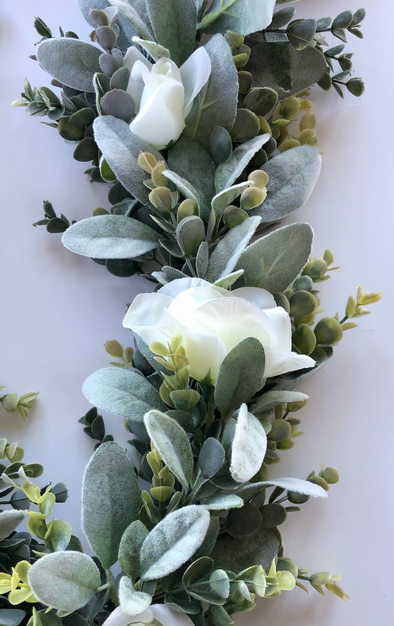 Lambs Ear & Eucalyptus Garland and Wreaths W/ Flowers Etsy