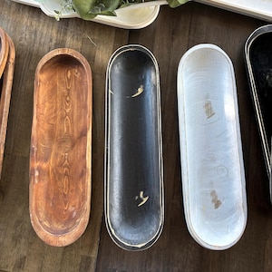 18&quot;-20&quot; Dough Bowls,Pine Wood,Baguette,Candle Ready,Food Safe,Centerpiece,Tablescape,Home Decor,Farmhouse Bread Tray,Mantel Swag,White Brown