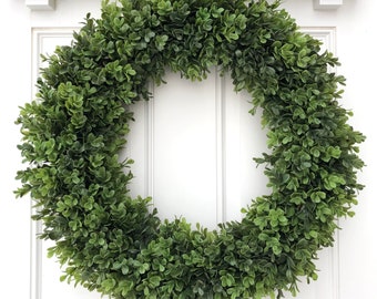 Artificial Boxwood Wreath,Wreath for Front Door,Wedding Wreath,Farmhouse Wreath,Spring Wreath,All Season Wreath,Summer Wreath,Big Wreath