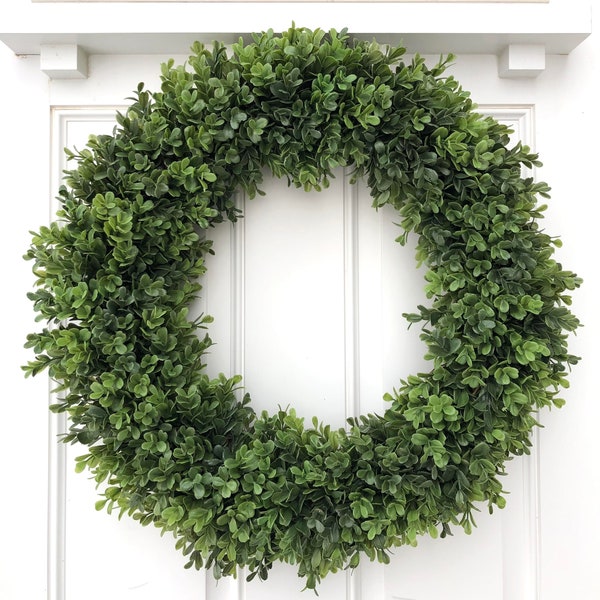 Artificial Boxwood Wreath,Wreath for Front Door,Wedding Wreath,Farmhouse Wreath,Spring Wreath,All Season Wreath,Summer Wreath,Big Wreath