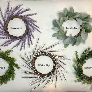 Mini Wreaths,2 Sizes,Artificial Wreaths,Cabinet Wreaths,Boxwood,Eucalyptus Wreath,Lambs Ear,Window Wreath,Farmhouse Decor,Small Wreath