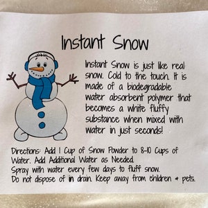 Instant Snow Powder,fake Snow,idaho Snow,christmas Village,sensory