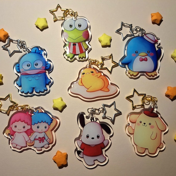 Sanrio Epoxy Keychain 6cm ~ Kuromi - MyMelody - Mocha - Cinnamonroll - Keroppi