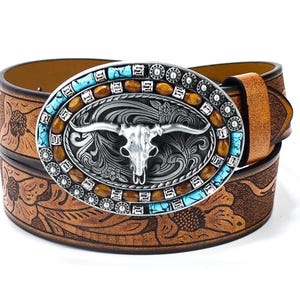 Western Cowboy PU Leather Belts for Men -women display picture 1