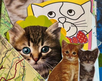 Cats Ephemera Pack, Stickers, Collage, Junk Journals, Art Projects (15 items)