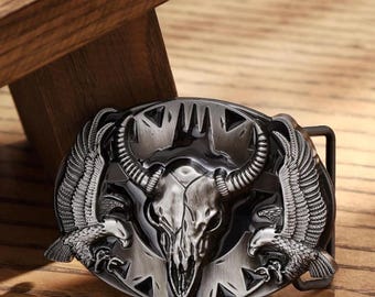 Goat Rectangle Steer Buckle Bull Buckle cowboy western style