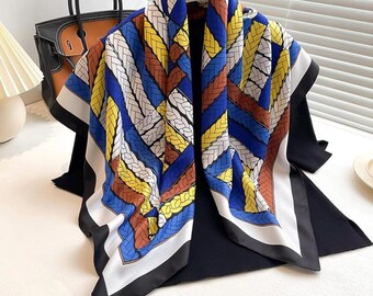 Scarf Large 35”Silk Feeling Hair Wrapping Satin Scarves