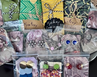 Vintage Stud Earrings Mystery Bag: Surprise Gift, 3 Pairs