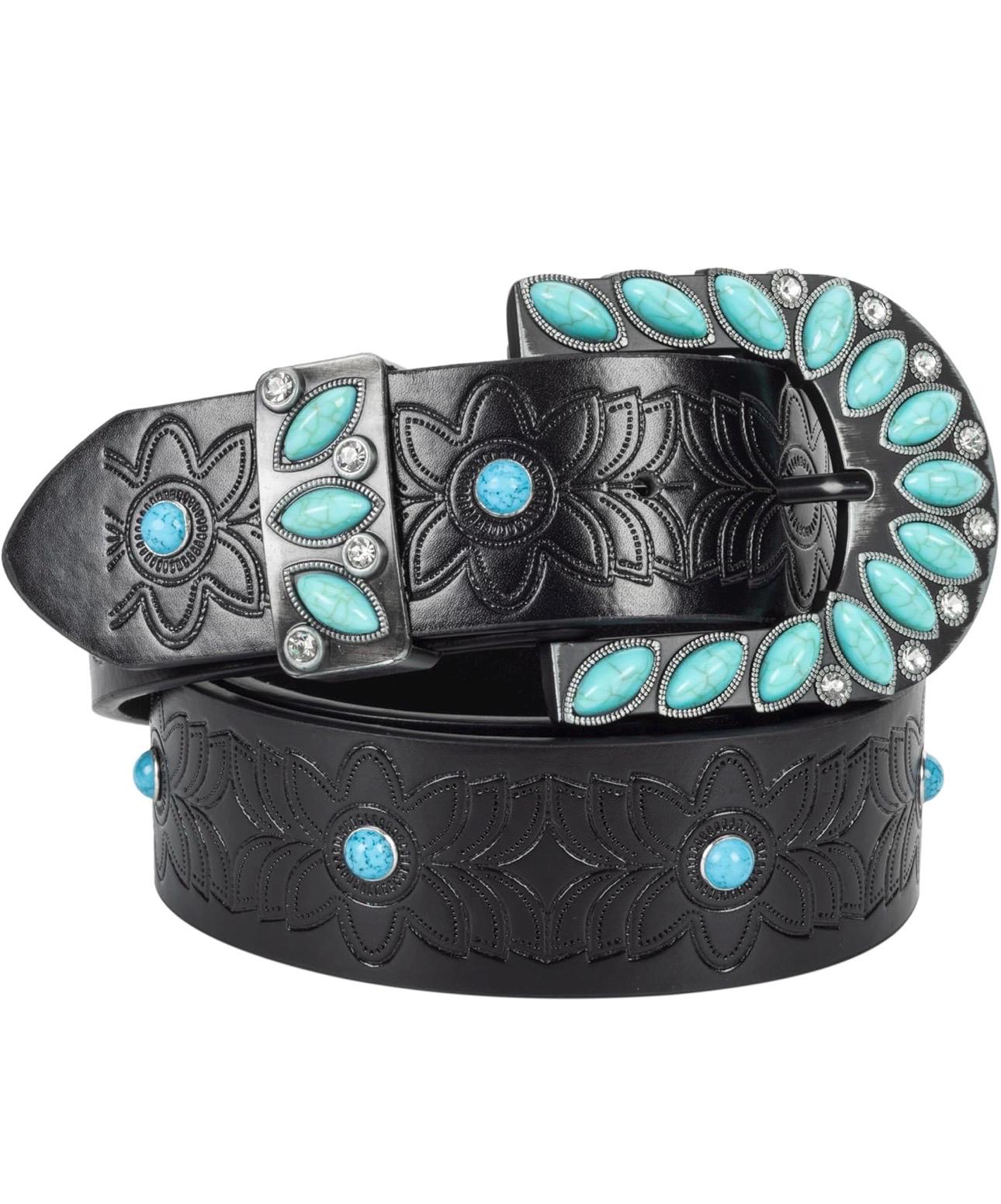 Black Flower Belt - Etsy