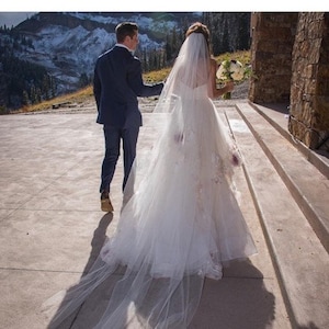 Cathedral veil, long veil, 120 inches long, ivory, white, light ivory, diamond white SHIPS NOW