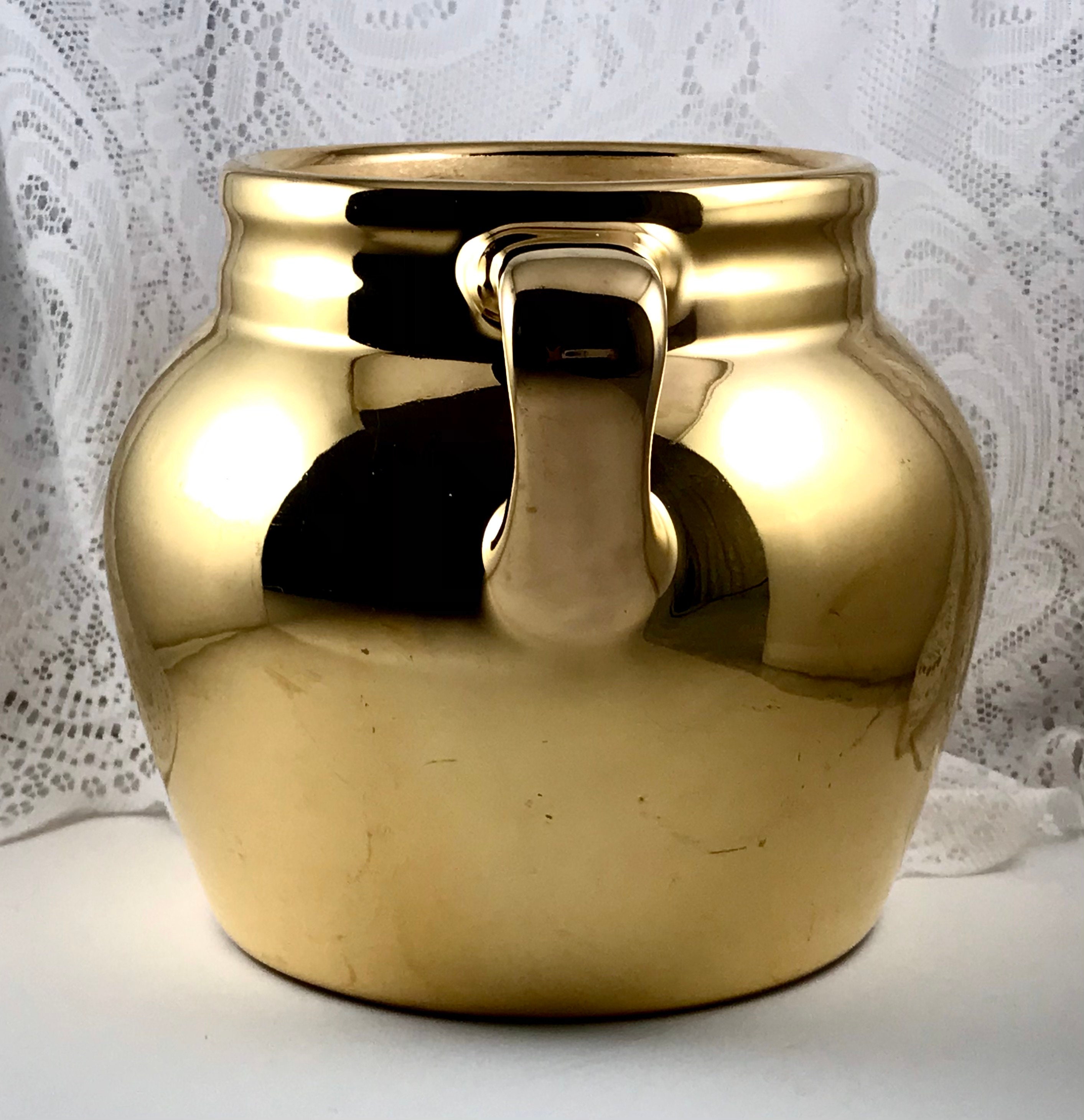 Hall Gold Centerpiece 22 Carat Gold Vase With Handle 50th Etsy Canada