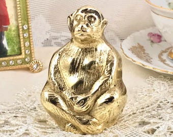2 Poignées De Porte En Laiton – Visage De Singe, Fait Main, Antique, Longues Tiges