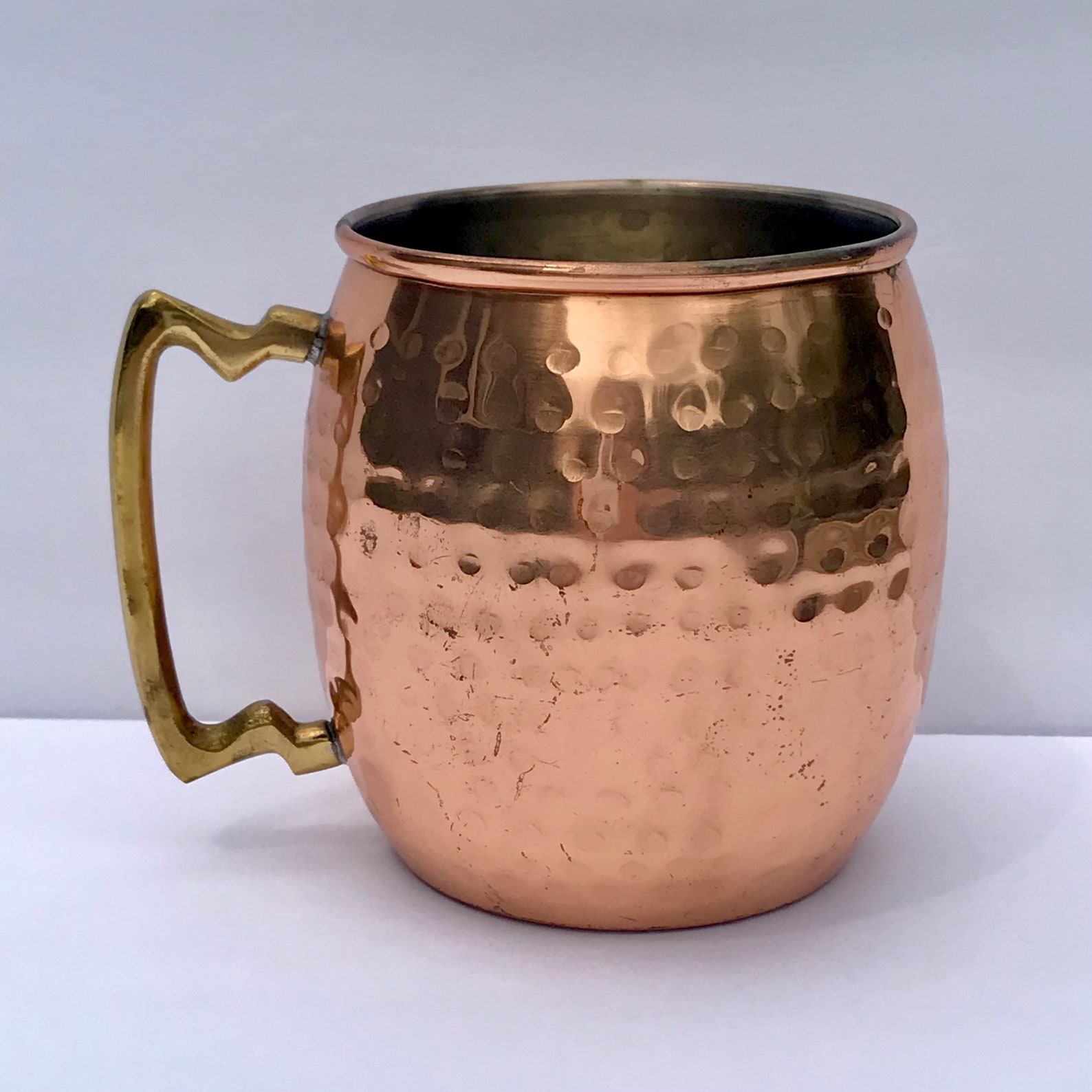 Vintage Copper and Brass Mug Hammered Genuine Copper Mug Etsy