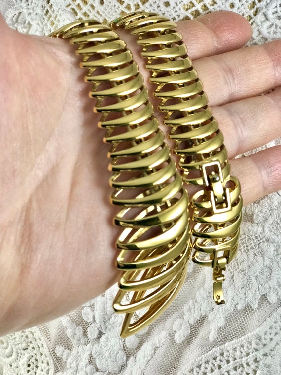 Monet Gold Necklace, Triple Gold-Plated Flexible … - image 8